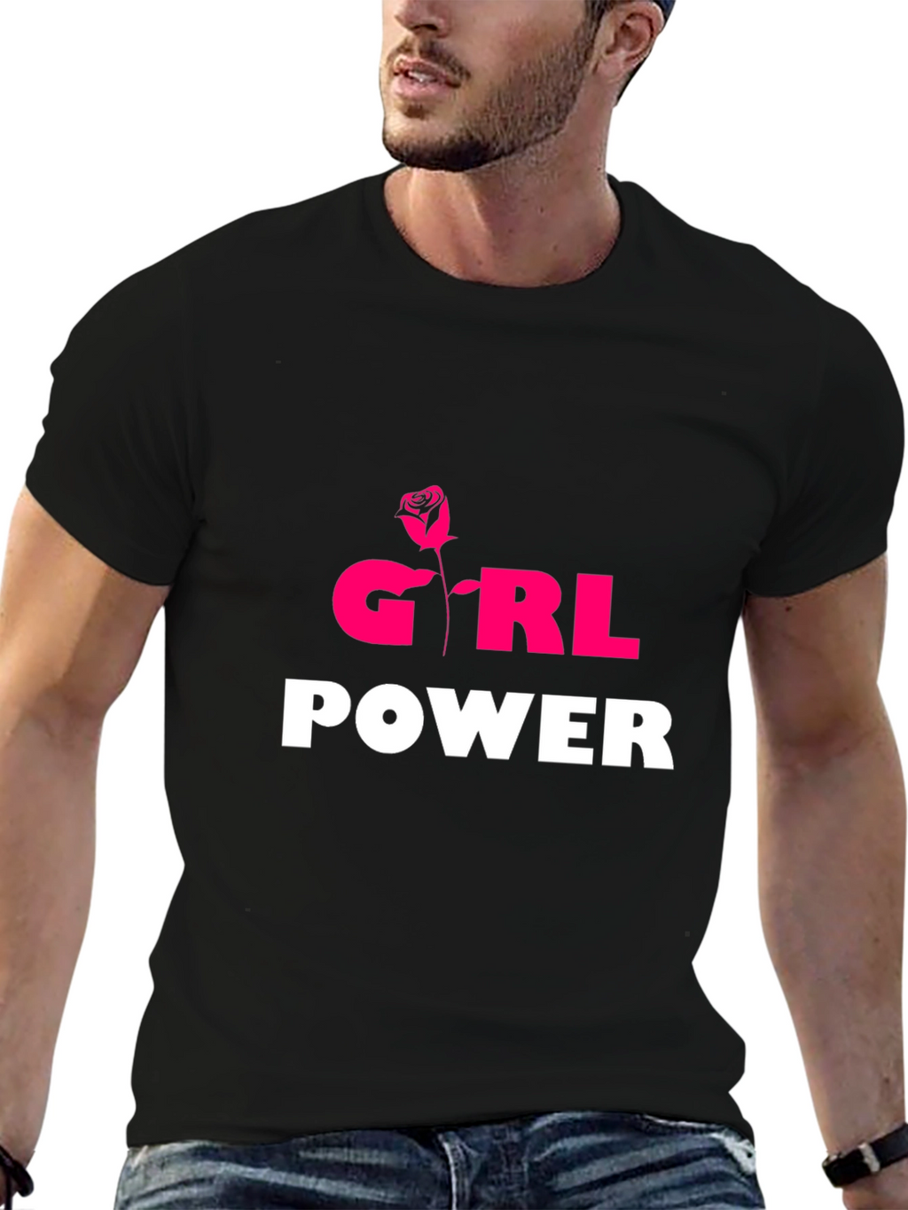 Girl Power T-Shirt - Rose Graphic Tee