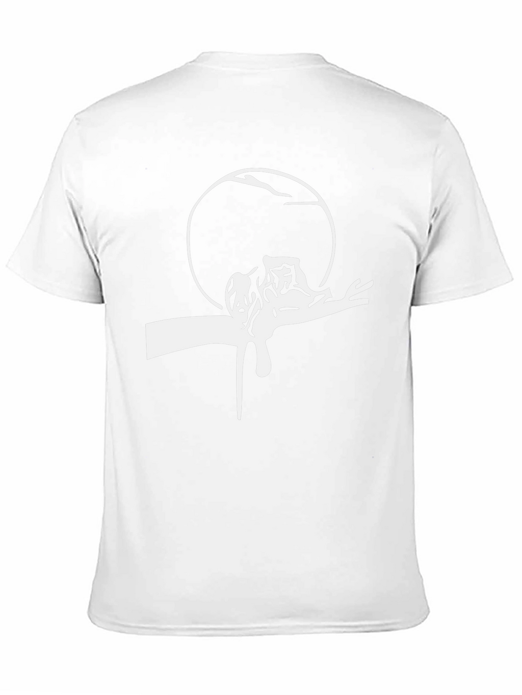 Mens Black Tee with White Surrealist Graphic