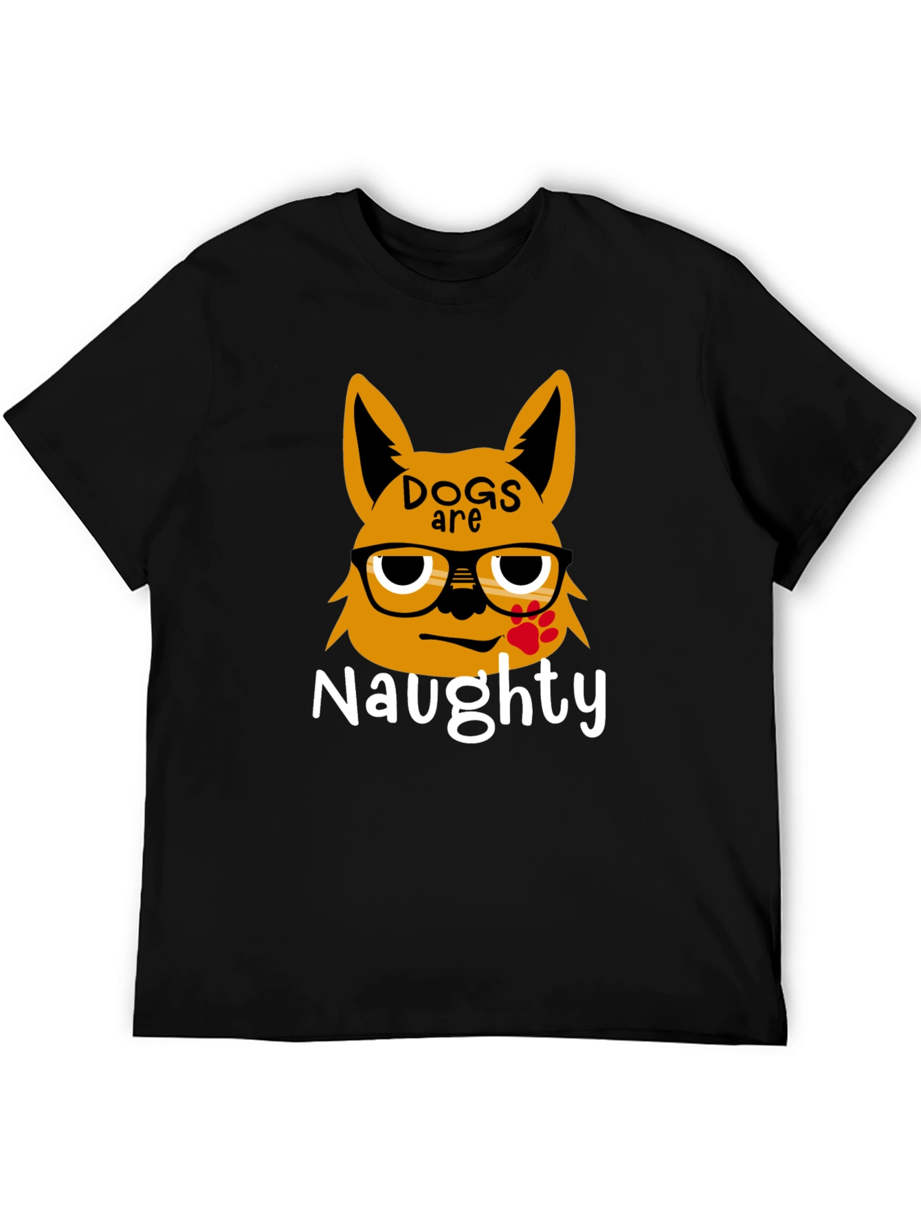 Naughty Dogs Graphic Tee - Black Casual T-Shirt