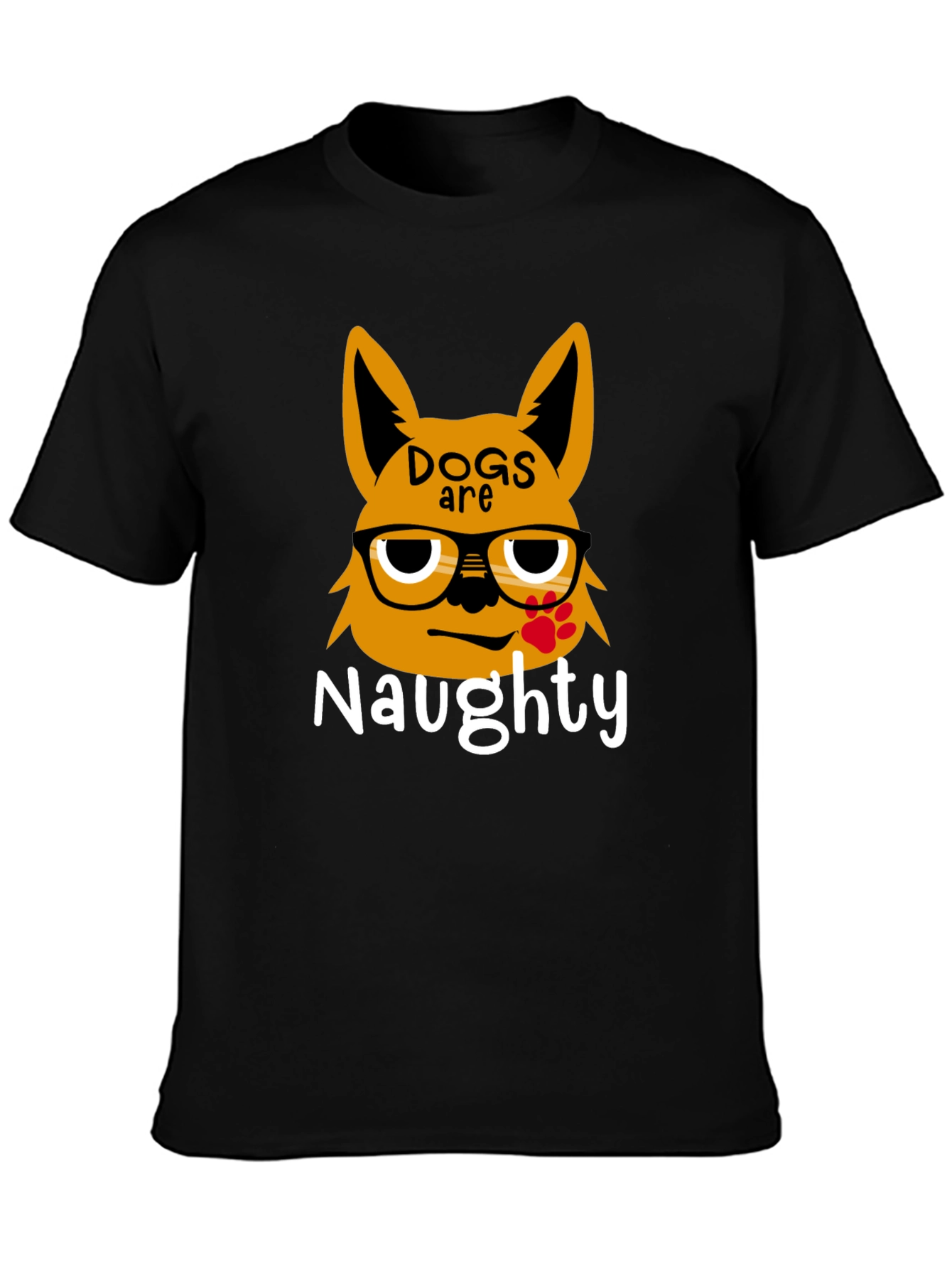Naughty Dogs Graphic Tee - Black Casual T-Shirt