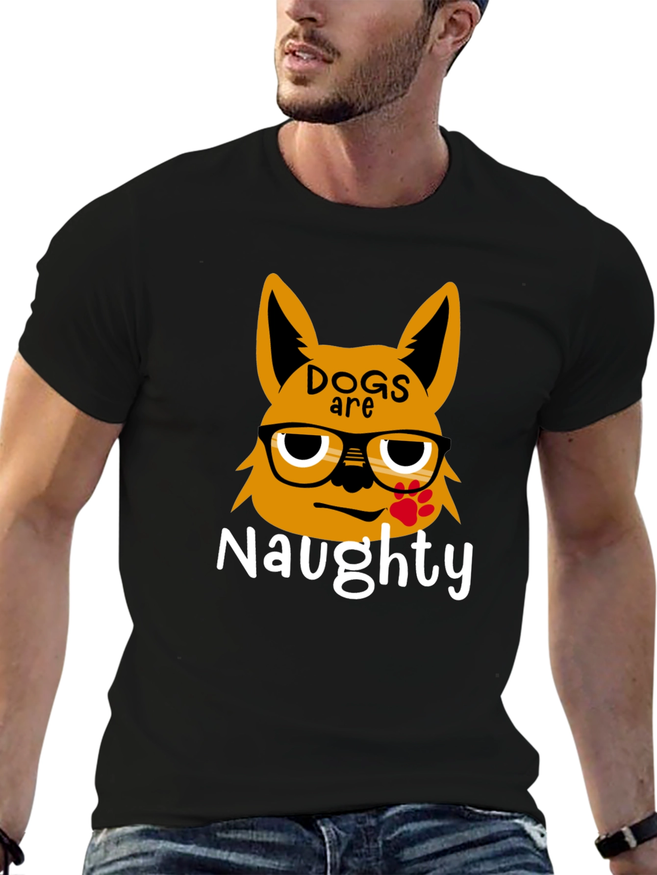 Naughty Dogs Graphic Tee - Black Casual T-Shirt