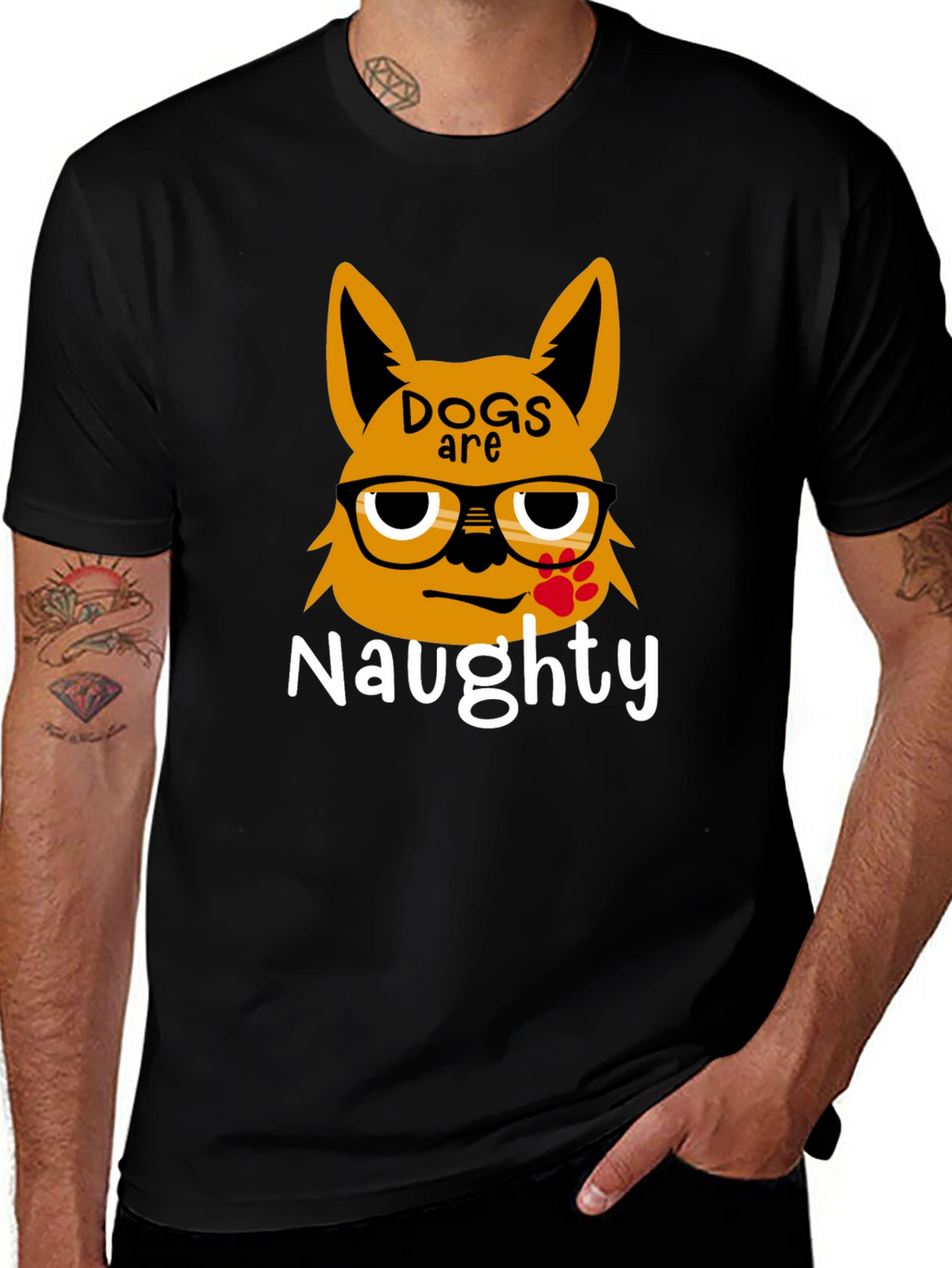 Naughty Dogs Graphic Tee - Black Casual T-Shirt