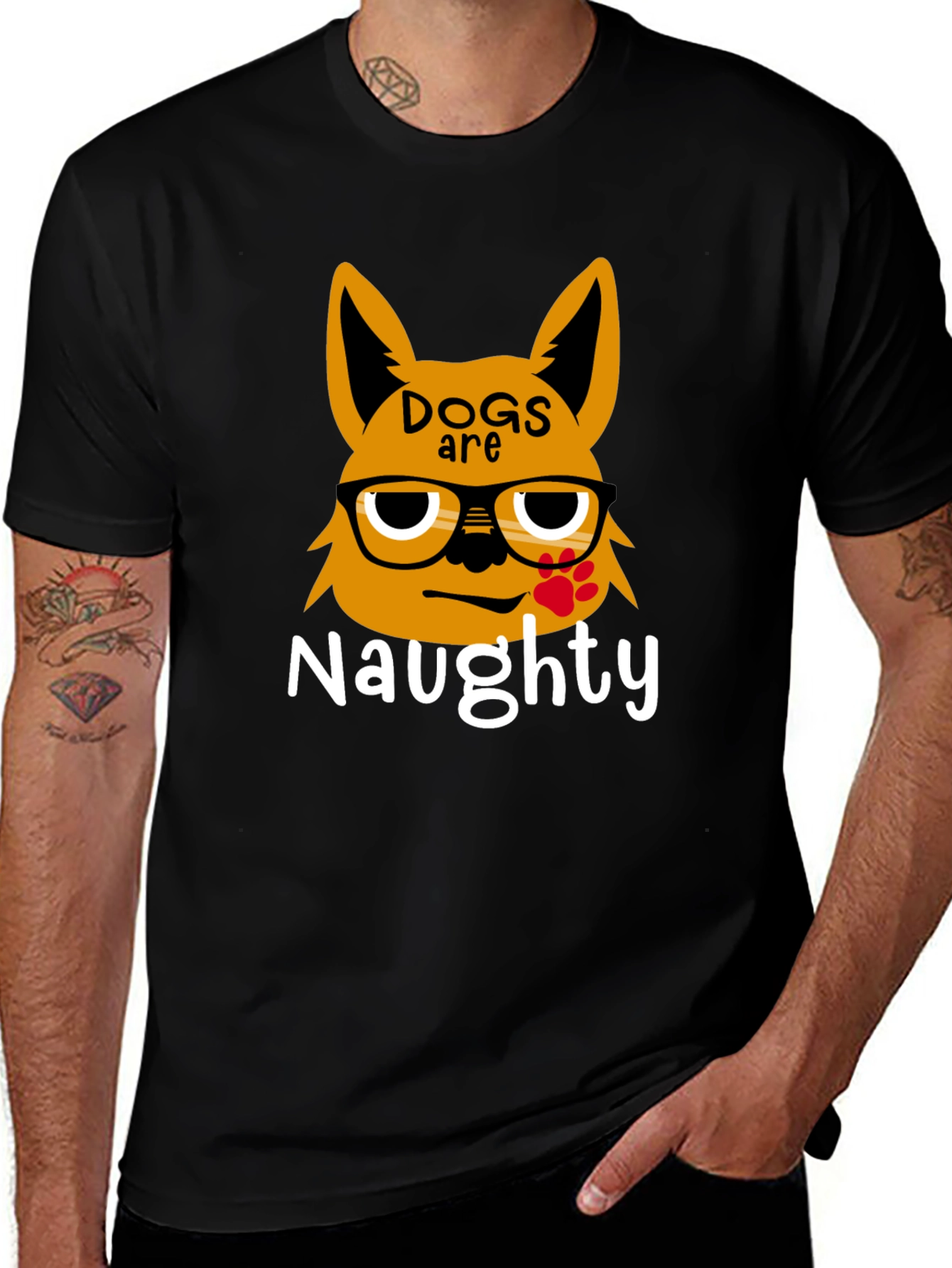 Naughty Dogs Graphic Tee - Black Casual T-Shirt