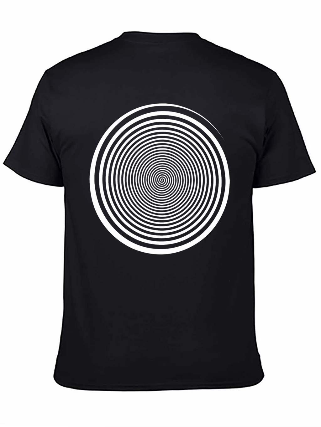 Hypnotic Spiral Graphic Tee - Black Cotton Shirt