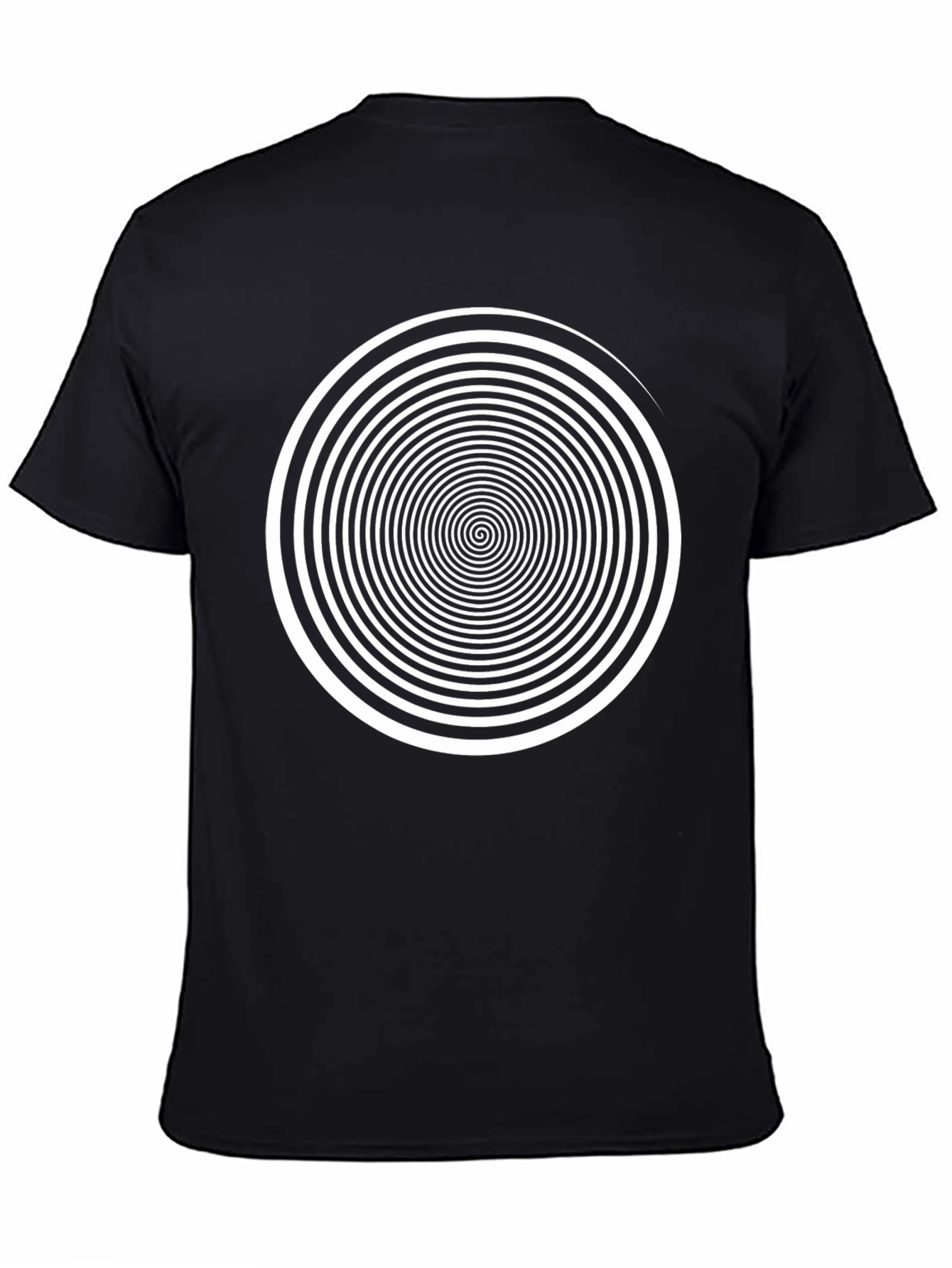 Hypnotic Spiral Graphic Tee - Black Cotton Shirt
