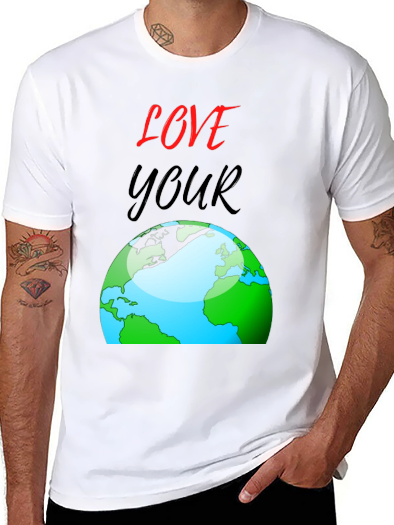 Love Your Earth T-Shirt - Black Cotton Graphic Tee