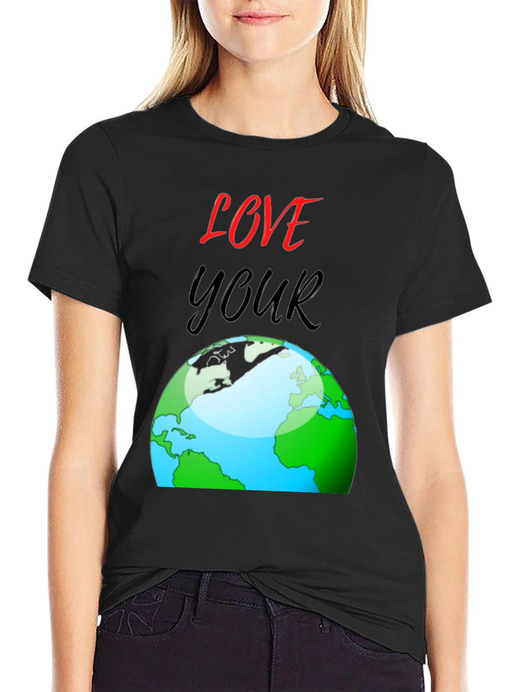 Love Your Earth T-Shirt - Black Cotton Graphic Tee