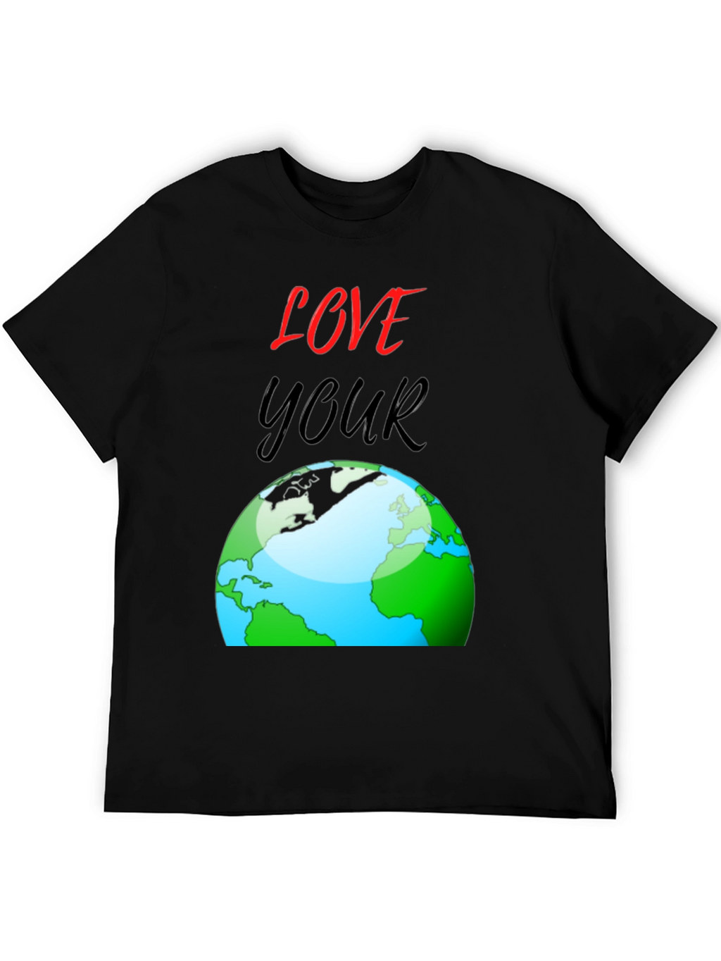 Love Your Earth T-Shirt - Black Cotton Graphic Tee