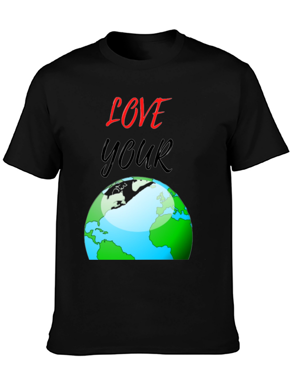 Love Your Earth T-Shirt - Black Cotton Graphic Tee