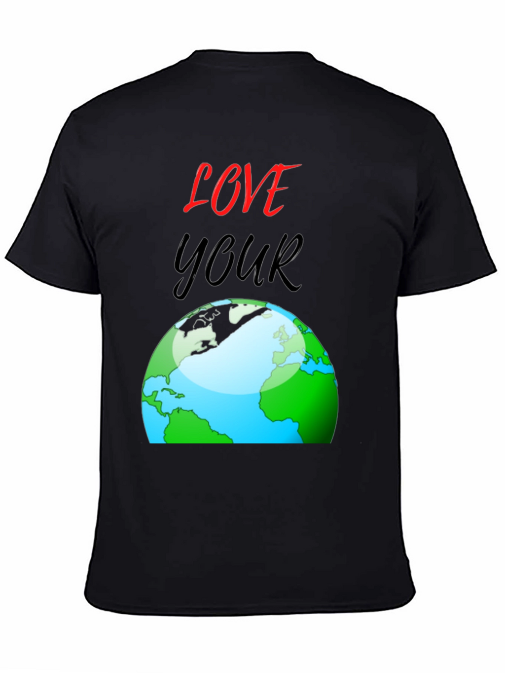 Love Your Earth T-Shirt - Black Cotton Graphic Tee