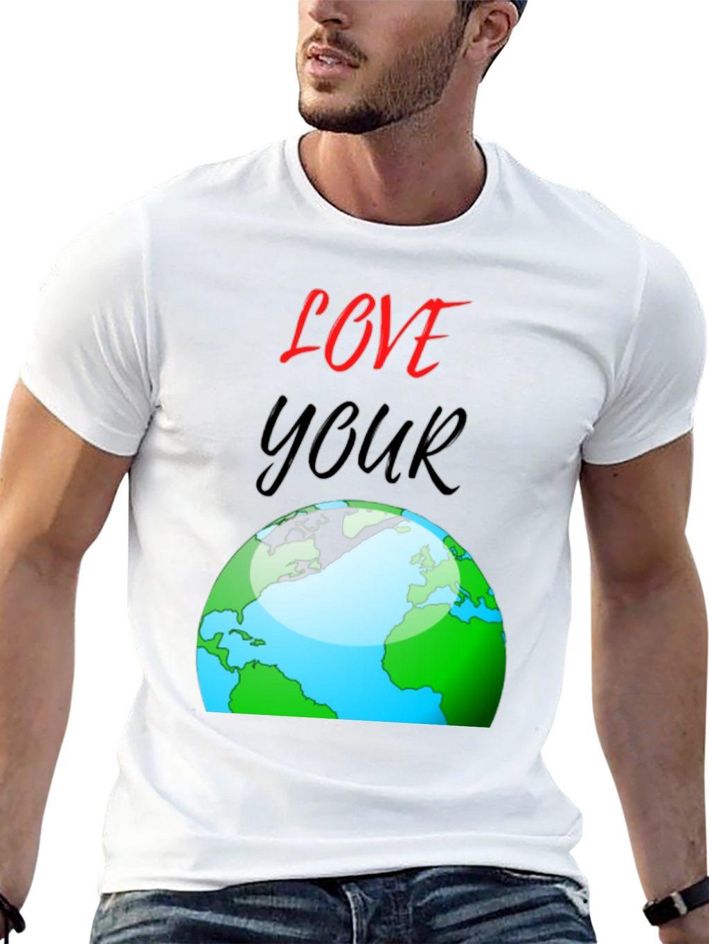 Love Your Earth T-Shirt - Black Cotton Graphic Tee