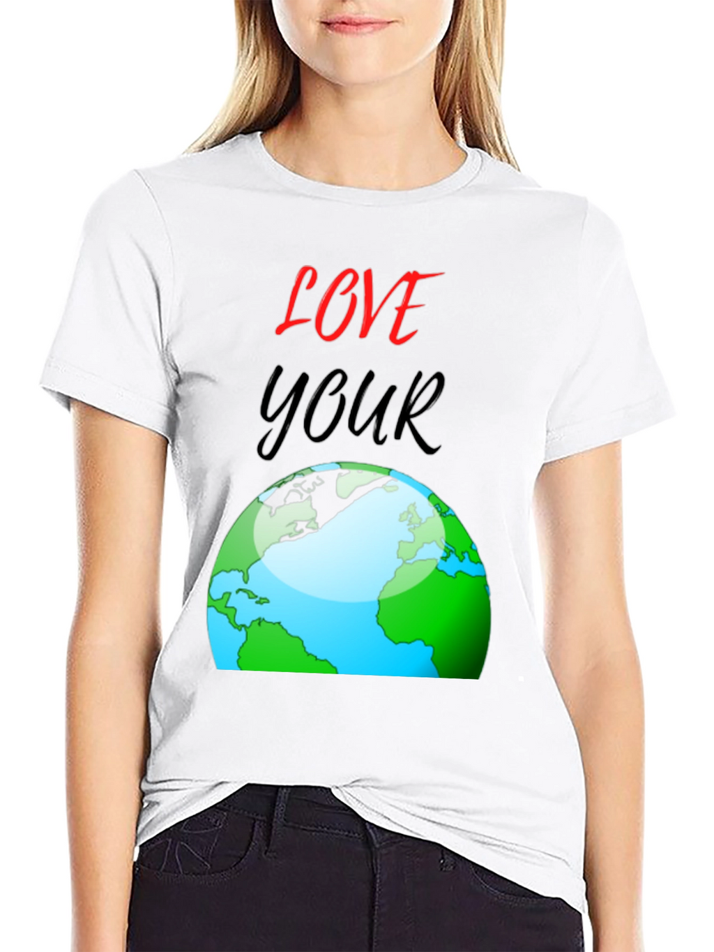 Love Your Earth T-Shirt - Black Cotton Graphic Tee
