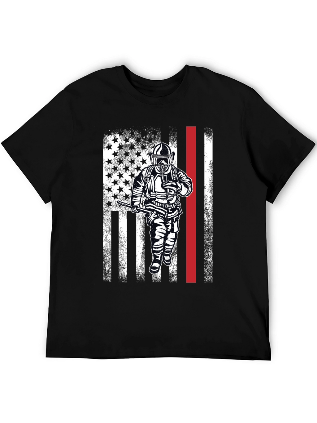 Firefighter American Flag Graphic T-Shirt