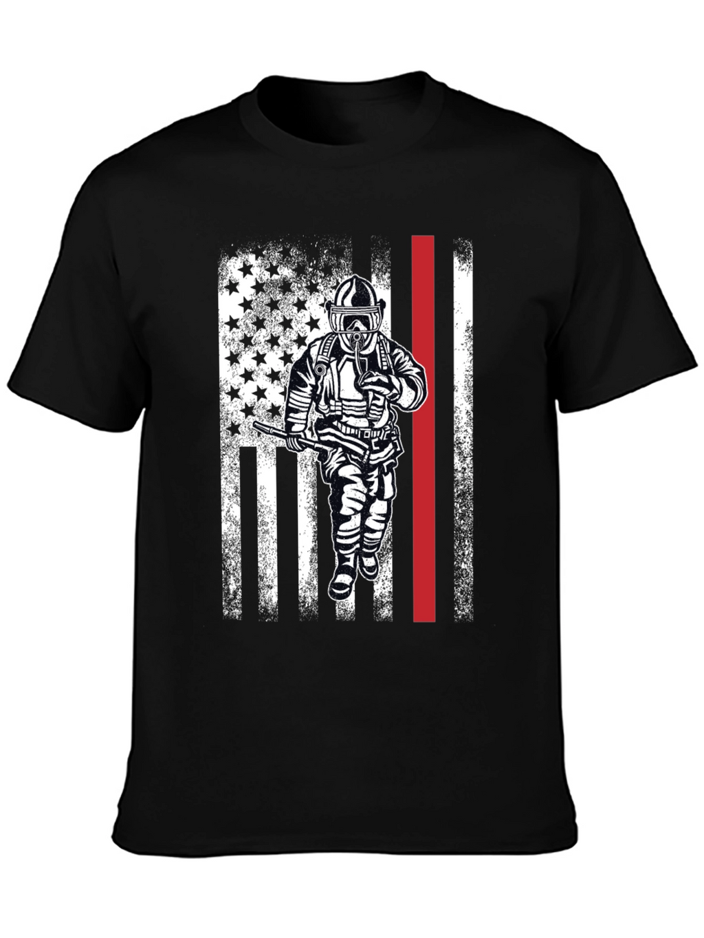 Firefighter American Flag Graphic T-Shirt