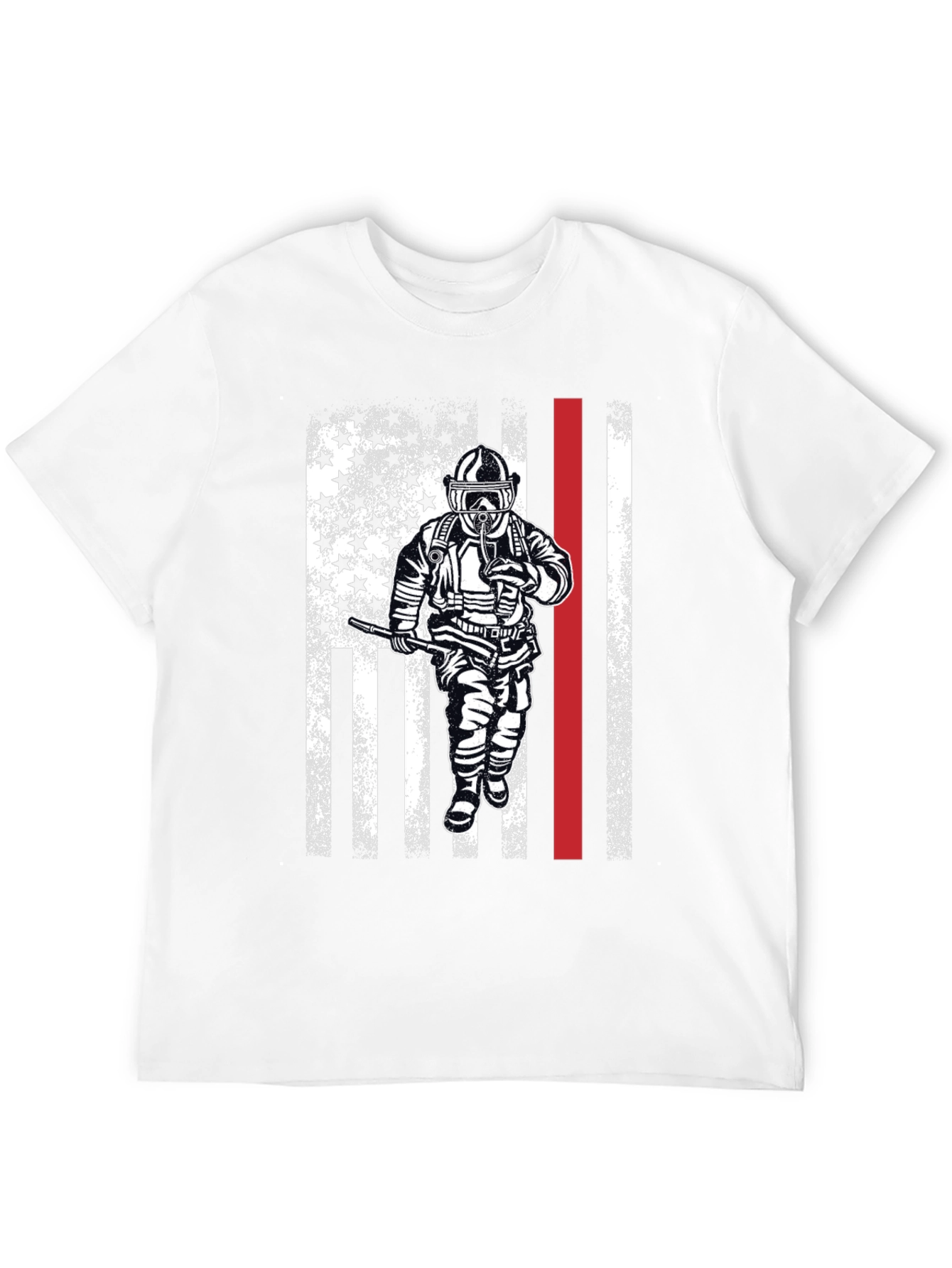 Firefighter American Flag Graphic T-Shirt