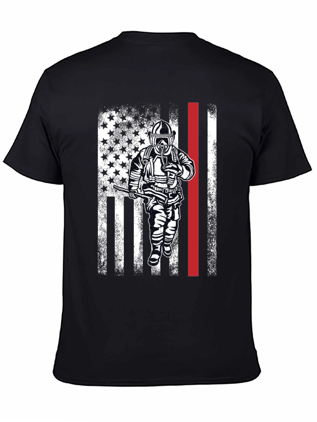 Firefighter American Flag Graphic T-Shirt