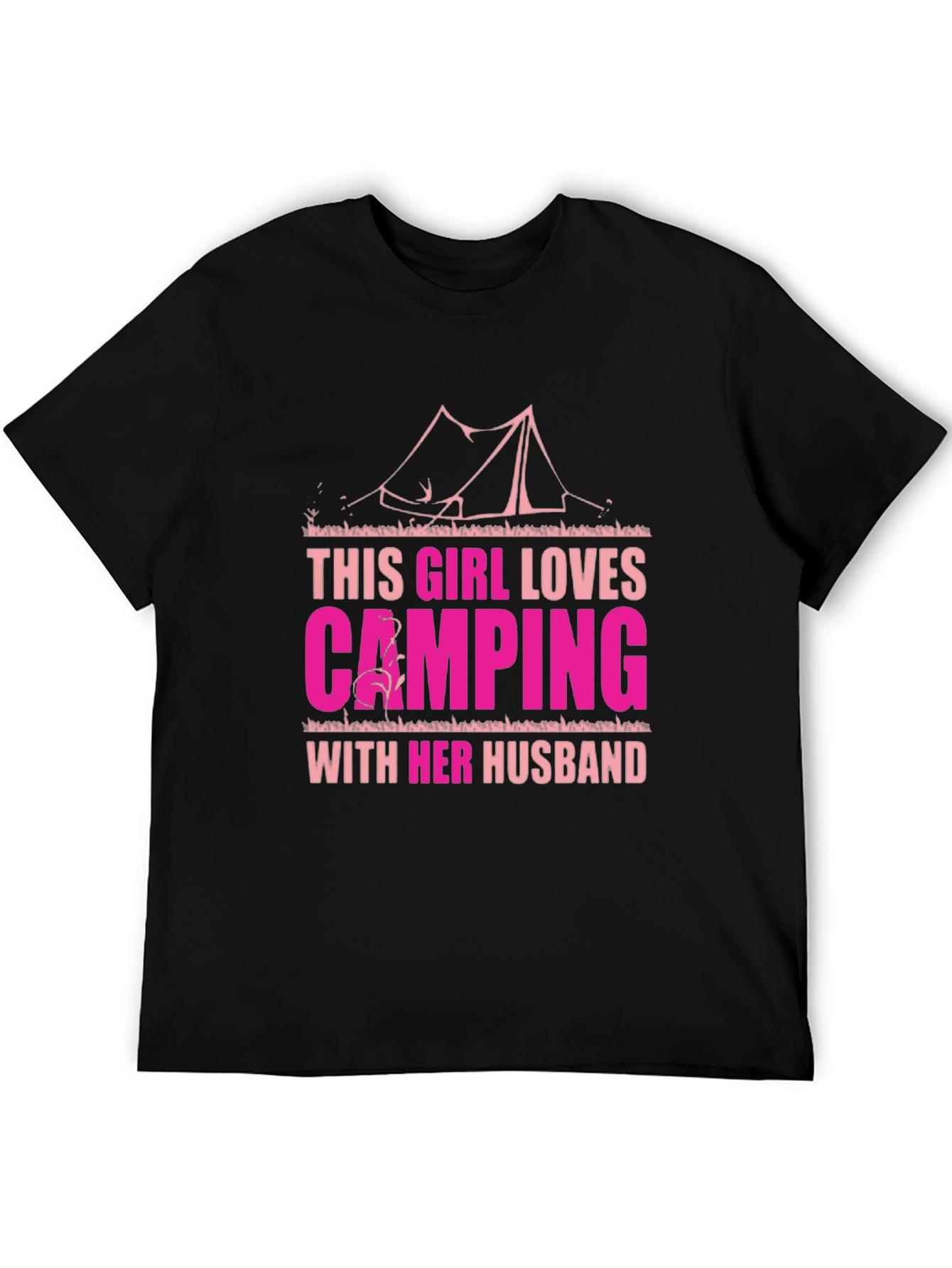 Camping Lover T-Shirt - This Girl Loves Camping With Her Husband