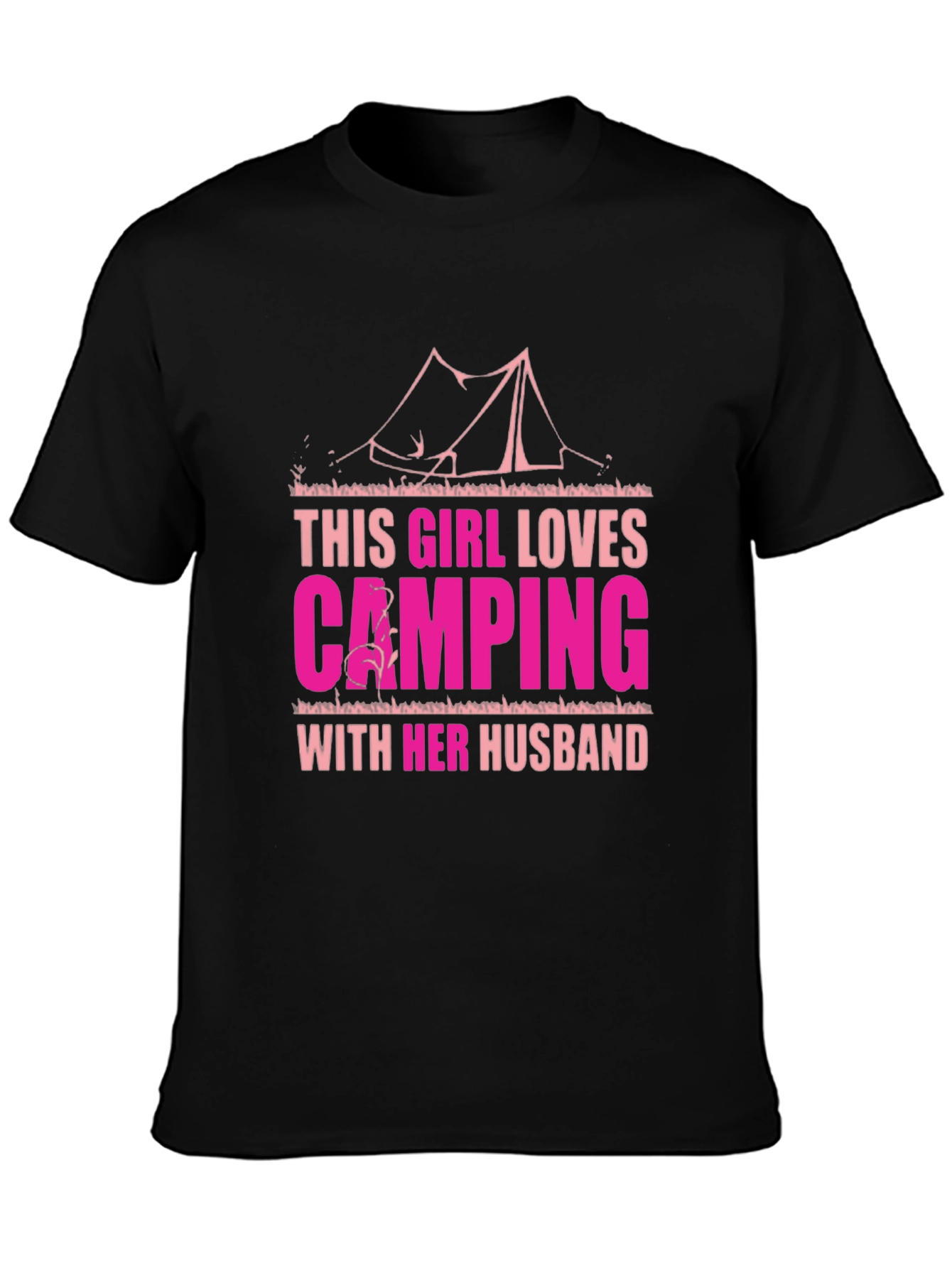 Camping Lover T-Shirt - This Girl Loves Camping With Her Husband