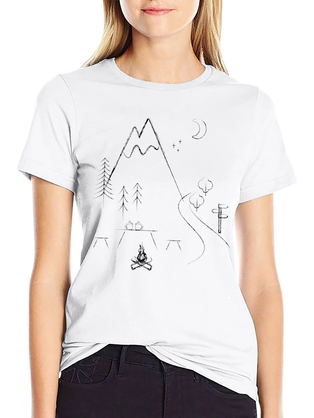 Nature Lovers Black Campfire T-Shirt