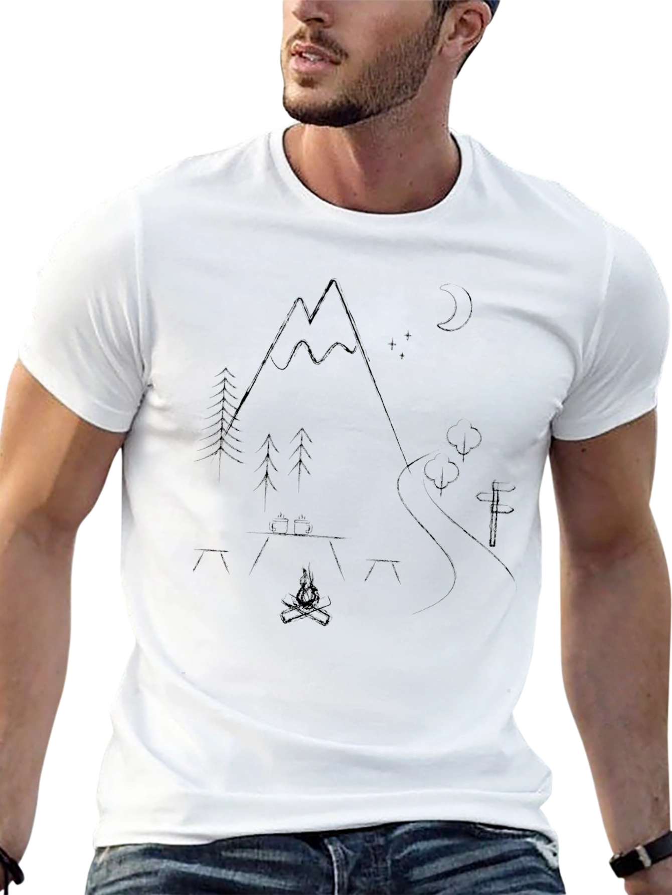 Nature Lovers Black Campfire T-Shirt
