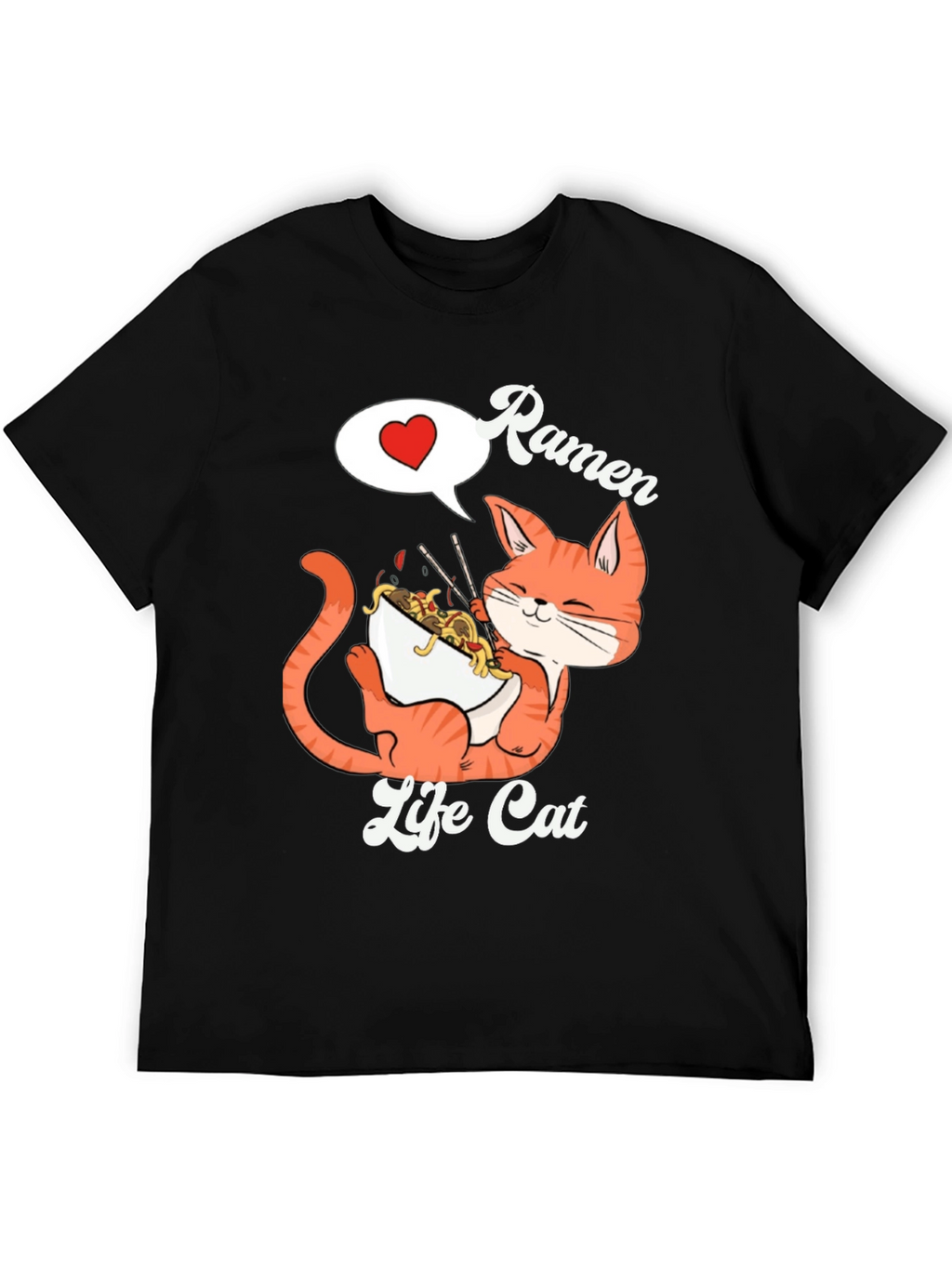 Ramen Life Cat Graphic T-Shirt
