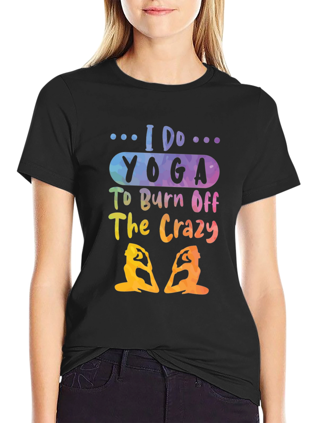 Yoga Crazy Black Graphic Tee