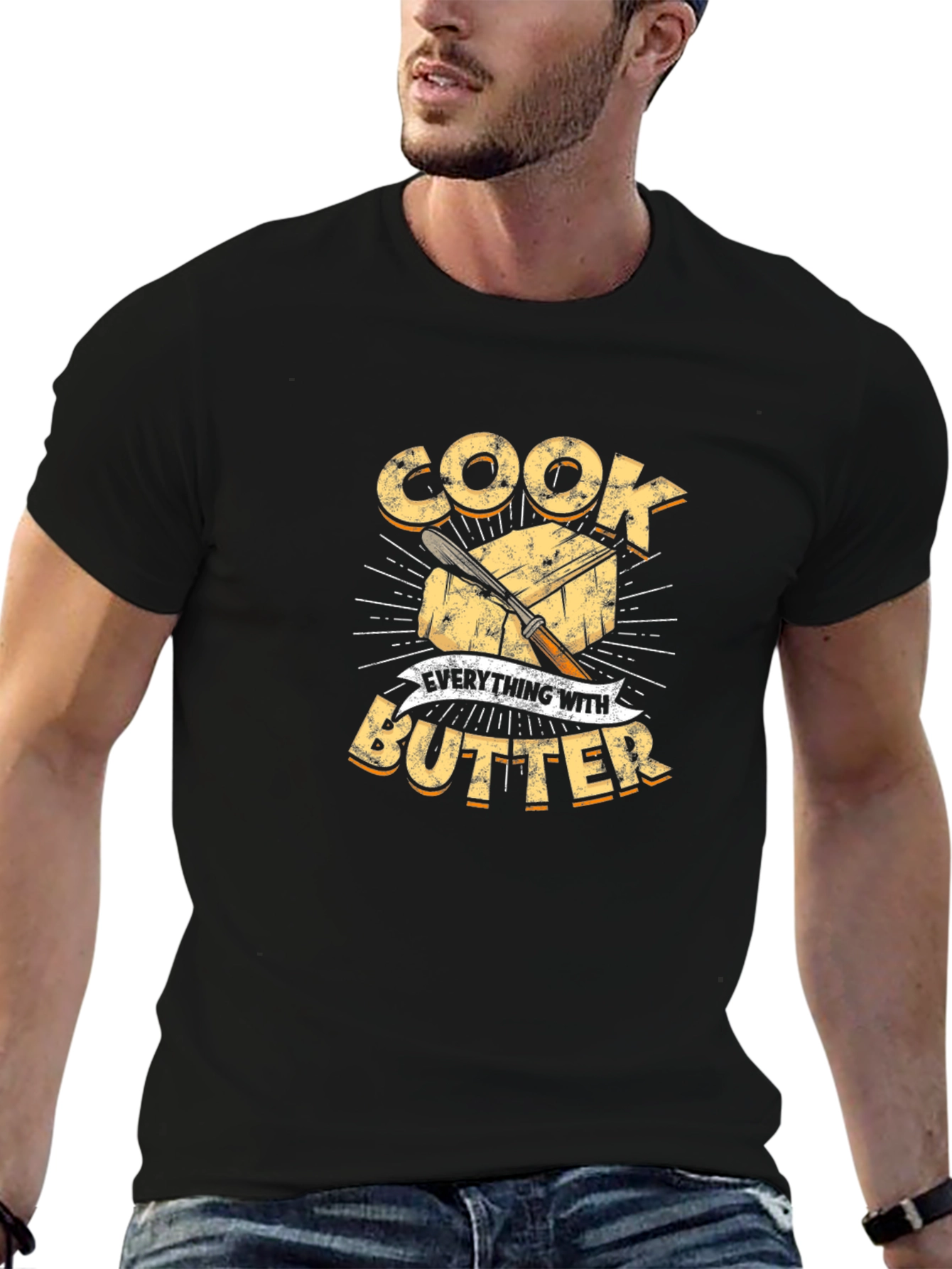 Cook Everything With Butter T-Shirt Chef Shirt