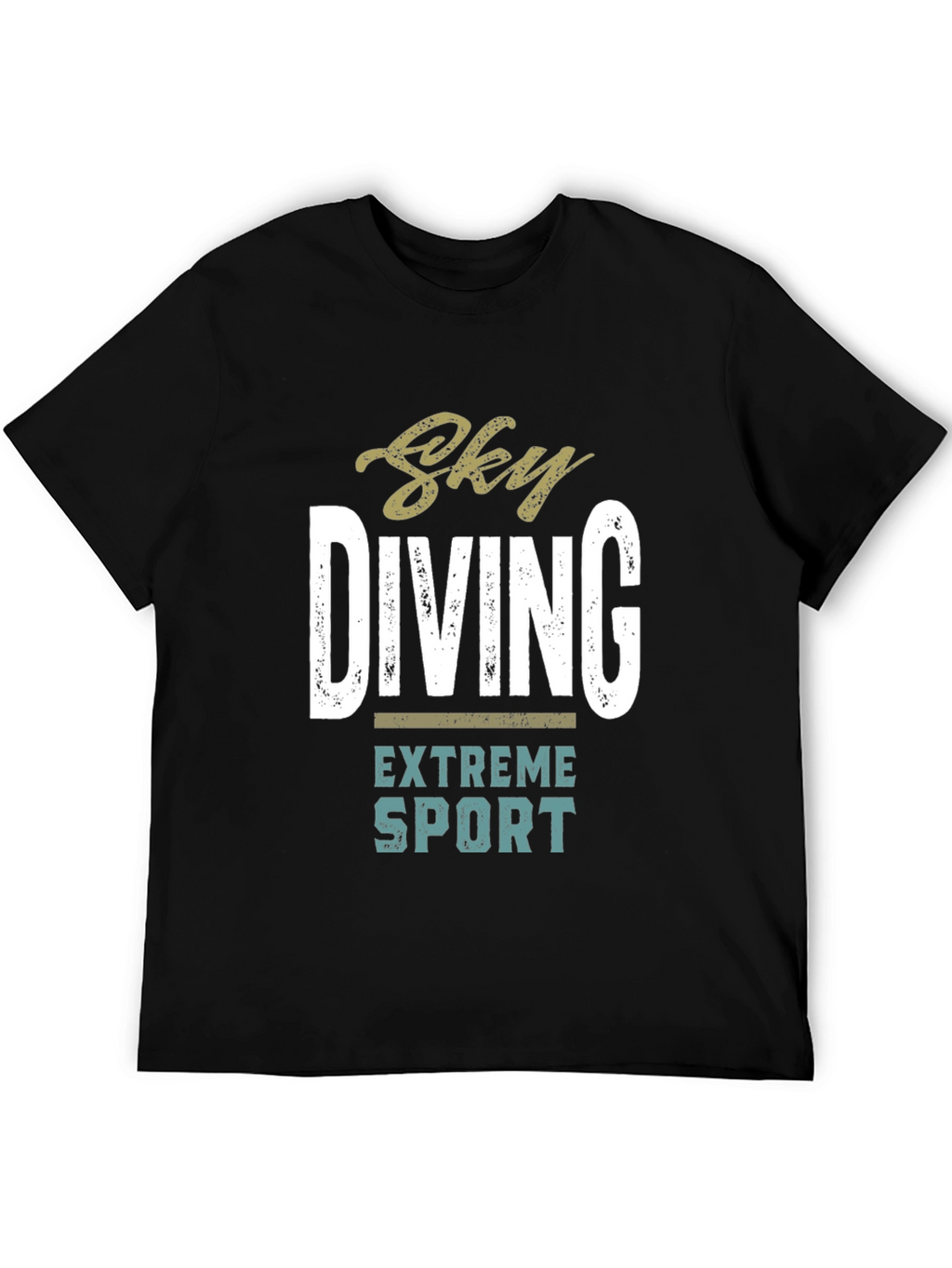 Sky Diving Extreme Sport Black Graphic T-Shirt
