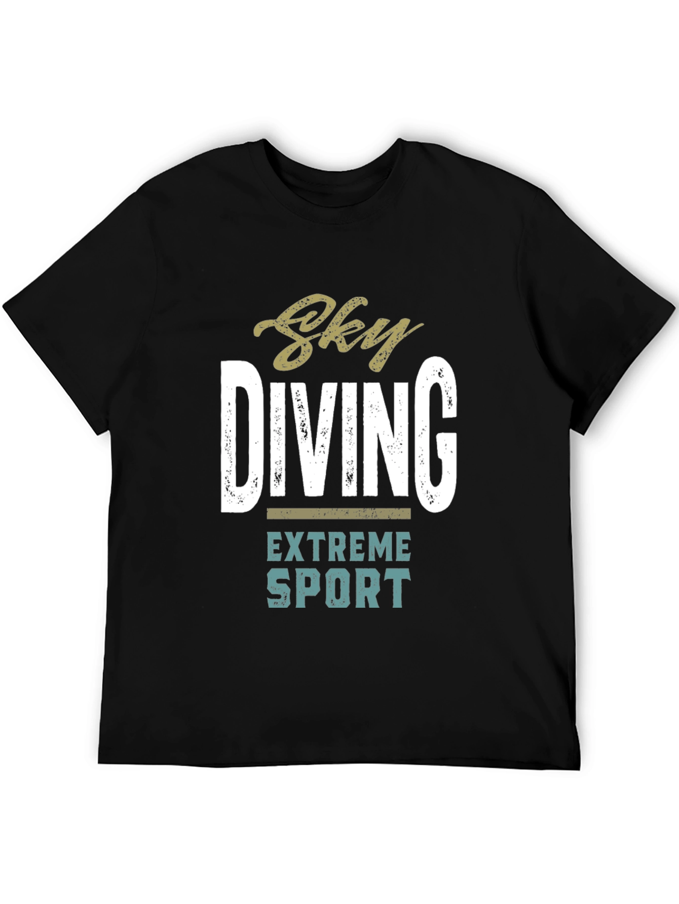 Sky Diving Extreme Sport Black Graphic T-Shirt