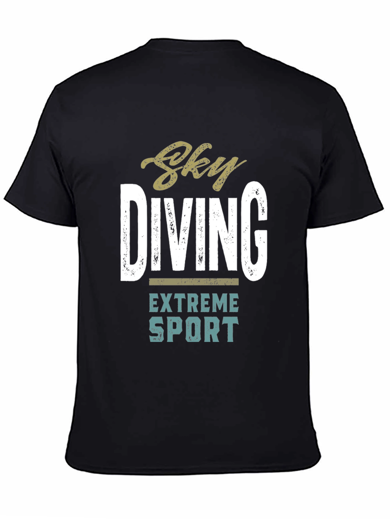 Sky Diving Extreme Sport Black Graphic T-Shirt