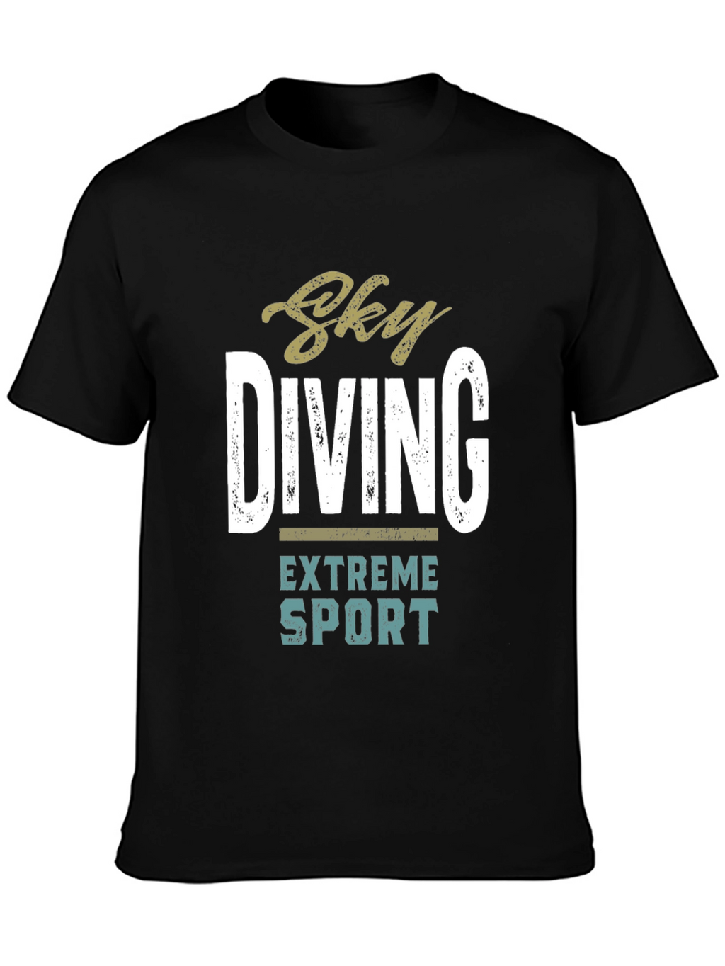 Sky Diving Extreme Sport Black Graphic T-Shirt