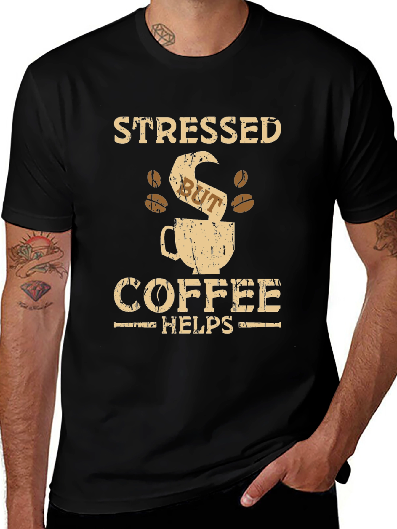 Stressed But Coffee Helps Graphic T-Shirt