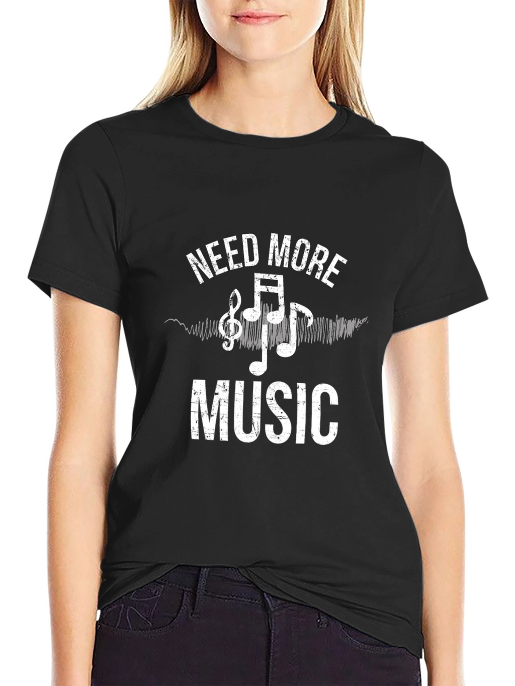 Need More Music Graphic Tee - Black Cotton