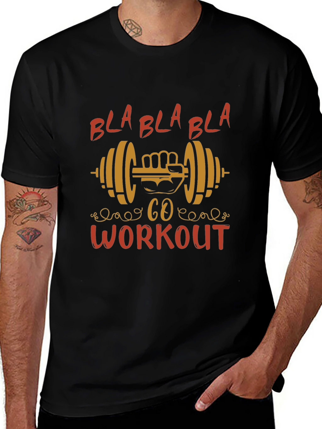 Workout Motivation Black Graphic Tee