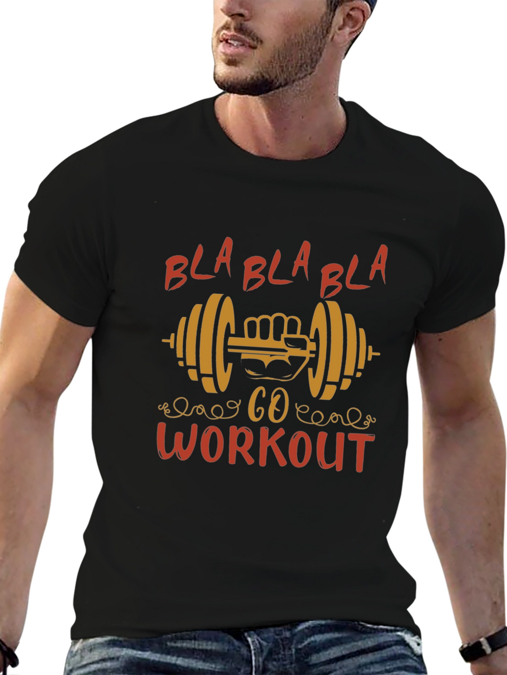 Workout Motivation Black Graphic Tee