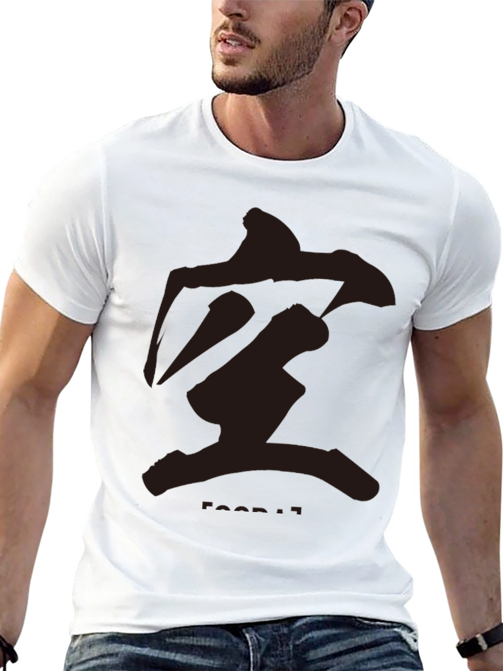 Mens Black T-Shirt with Abstract Graphic