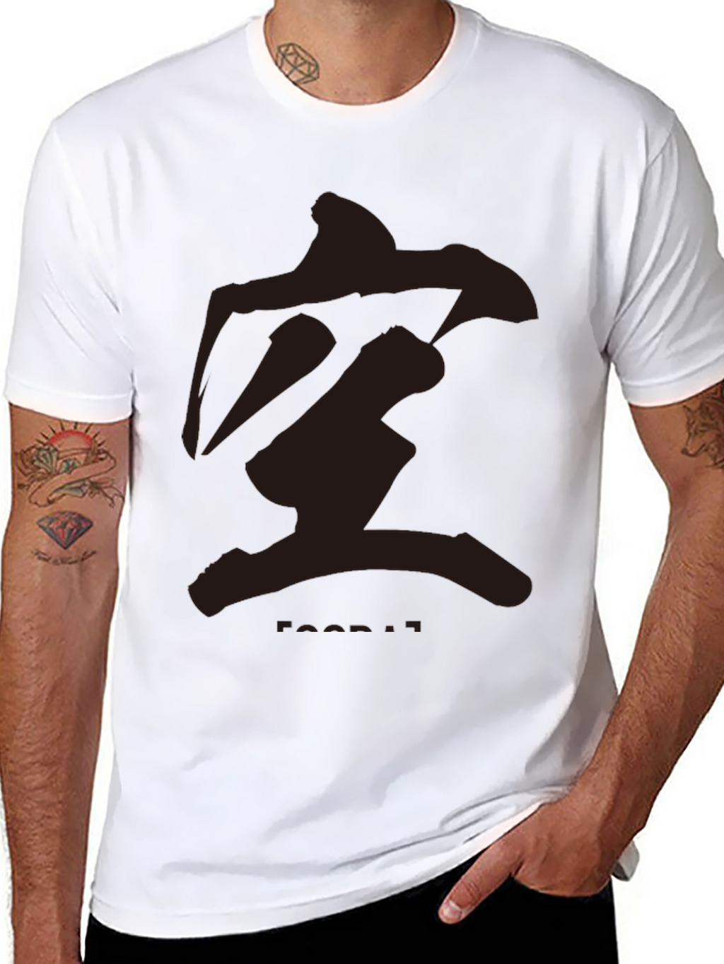 Mens Black T-Shirt with Abstract Graphic