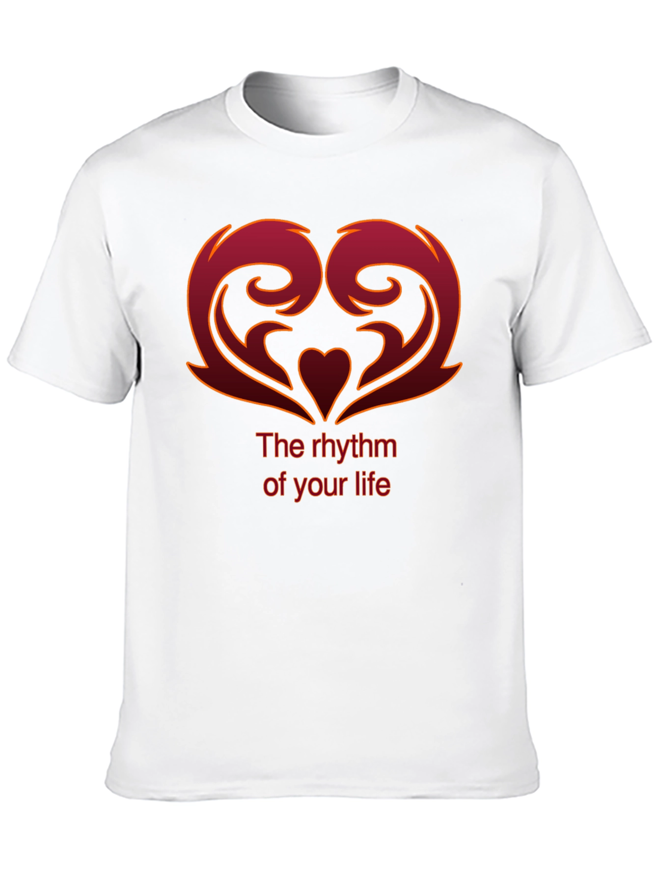 Rhythm of Life Graphic Tee - Modern Heart Design