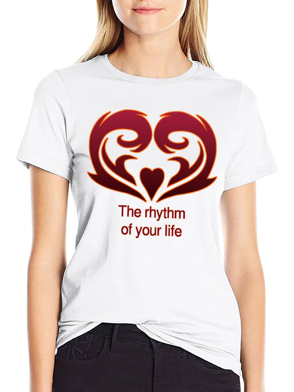 Rhythm of Life Graphic Tee - Modern Heart Design