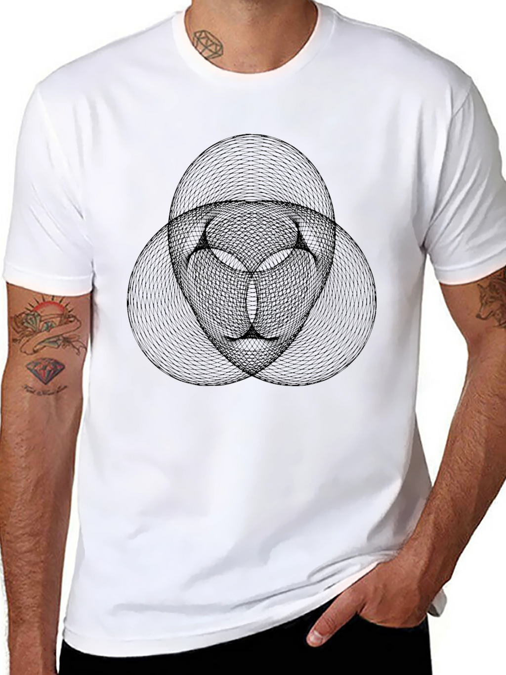 Geometric Black T-Shirt - Abstract Circle Design