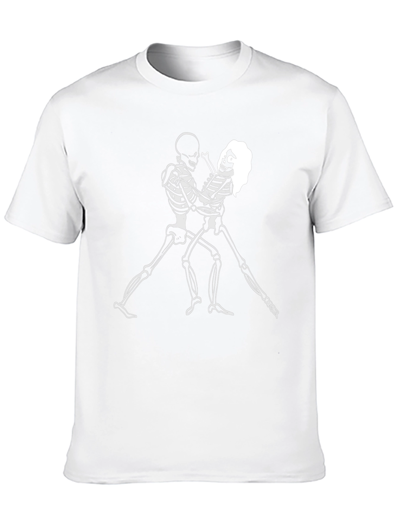 Dancing Skeletons Graphic Tee - Black Crewneck Shirt