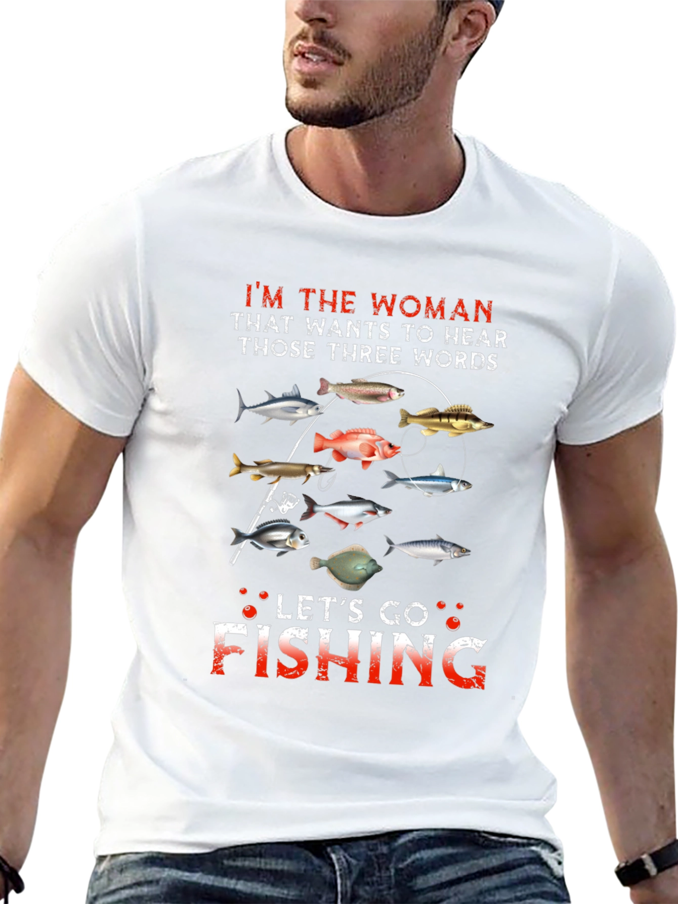 Lets Go Fishing T-Shirt - Funny Woman Angler Tee