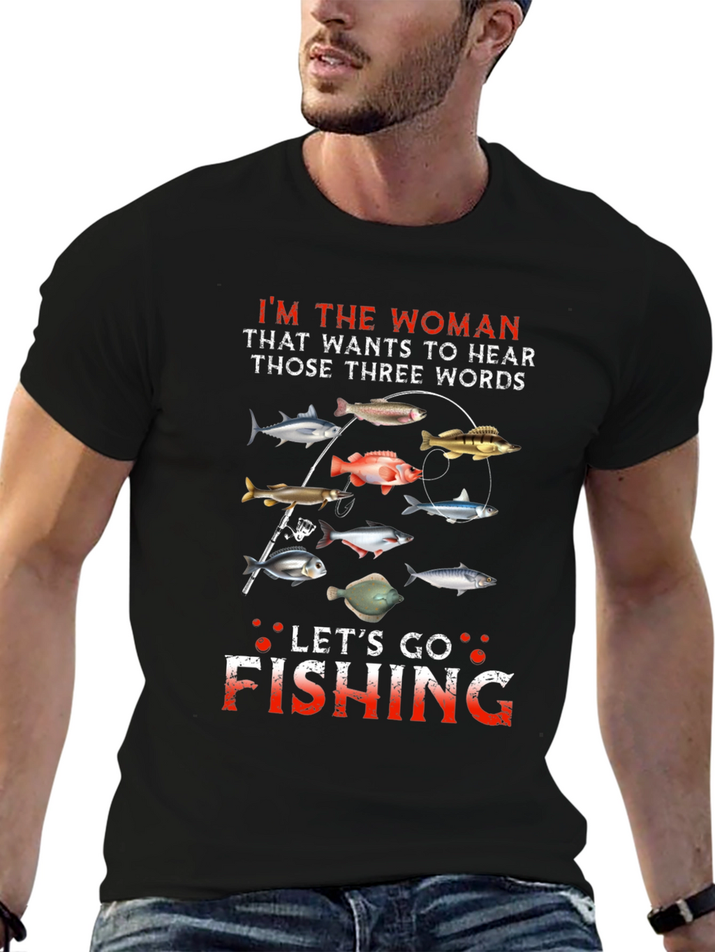 Lets Go Fishing T-Shirt - Funny Woman Angler Tee
