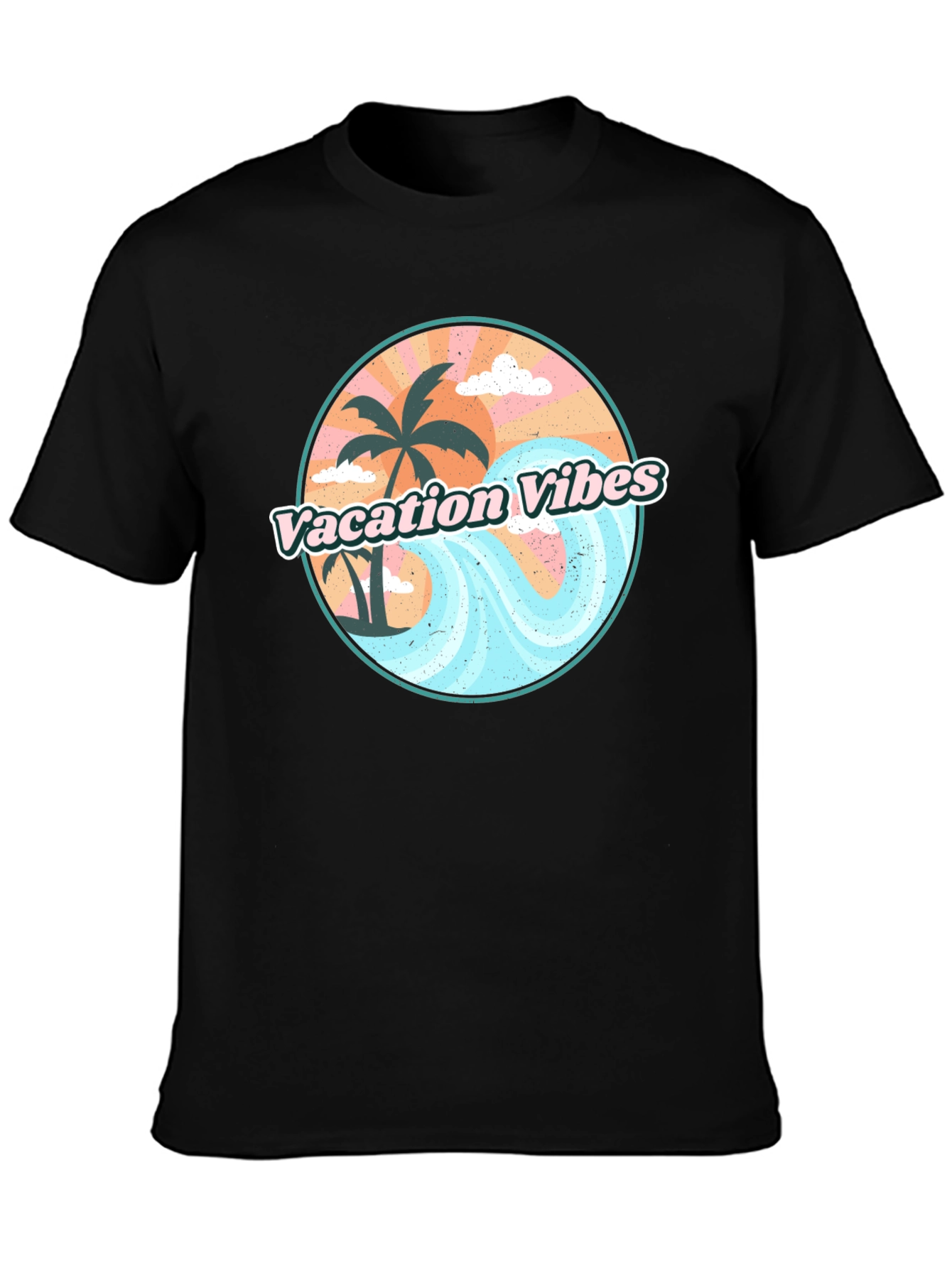 Vacation Vibes Graphic Tee - Mens Black T-Shirt