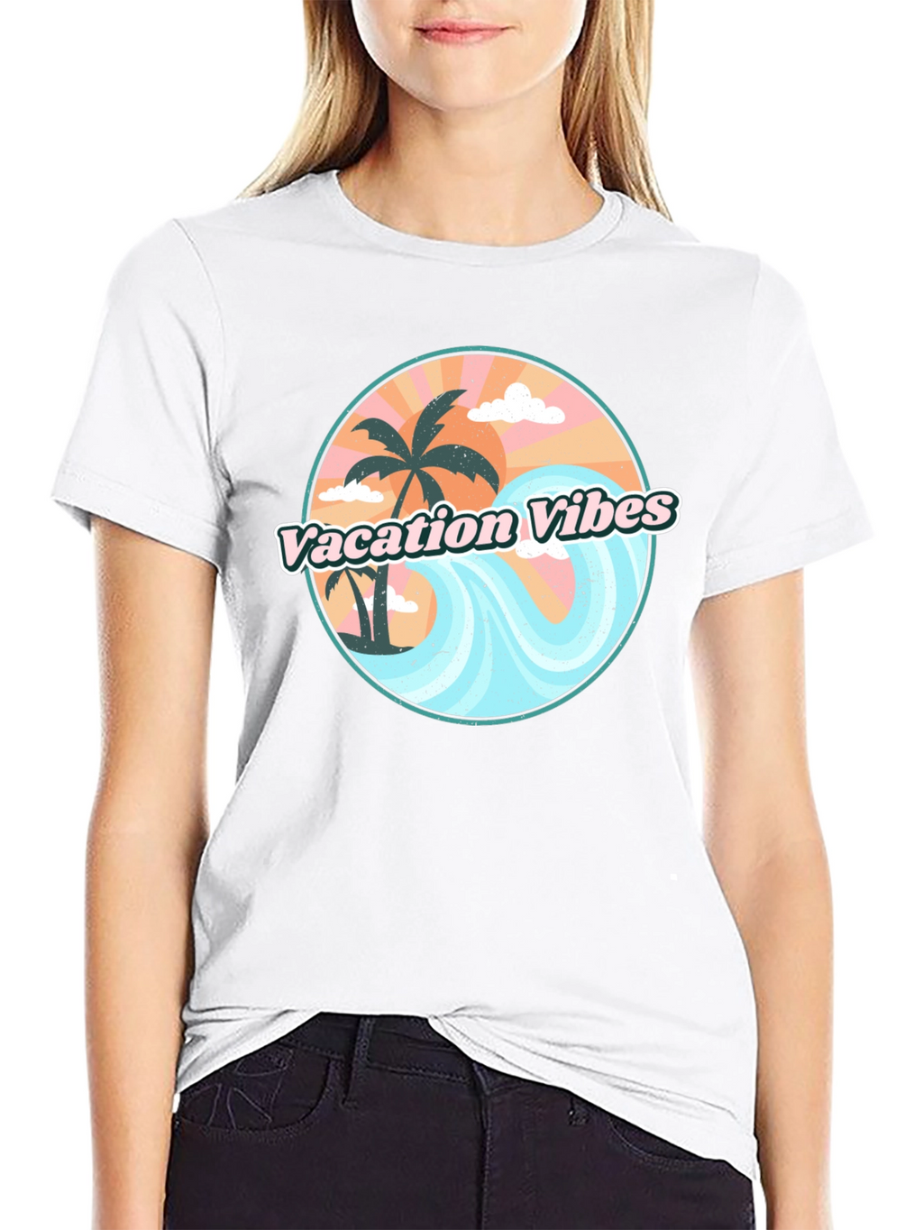 Vacation Vibes Graphic Tee - Mens Black T-Shirt