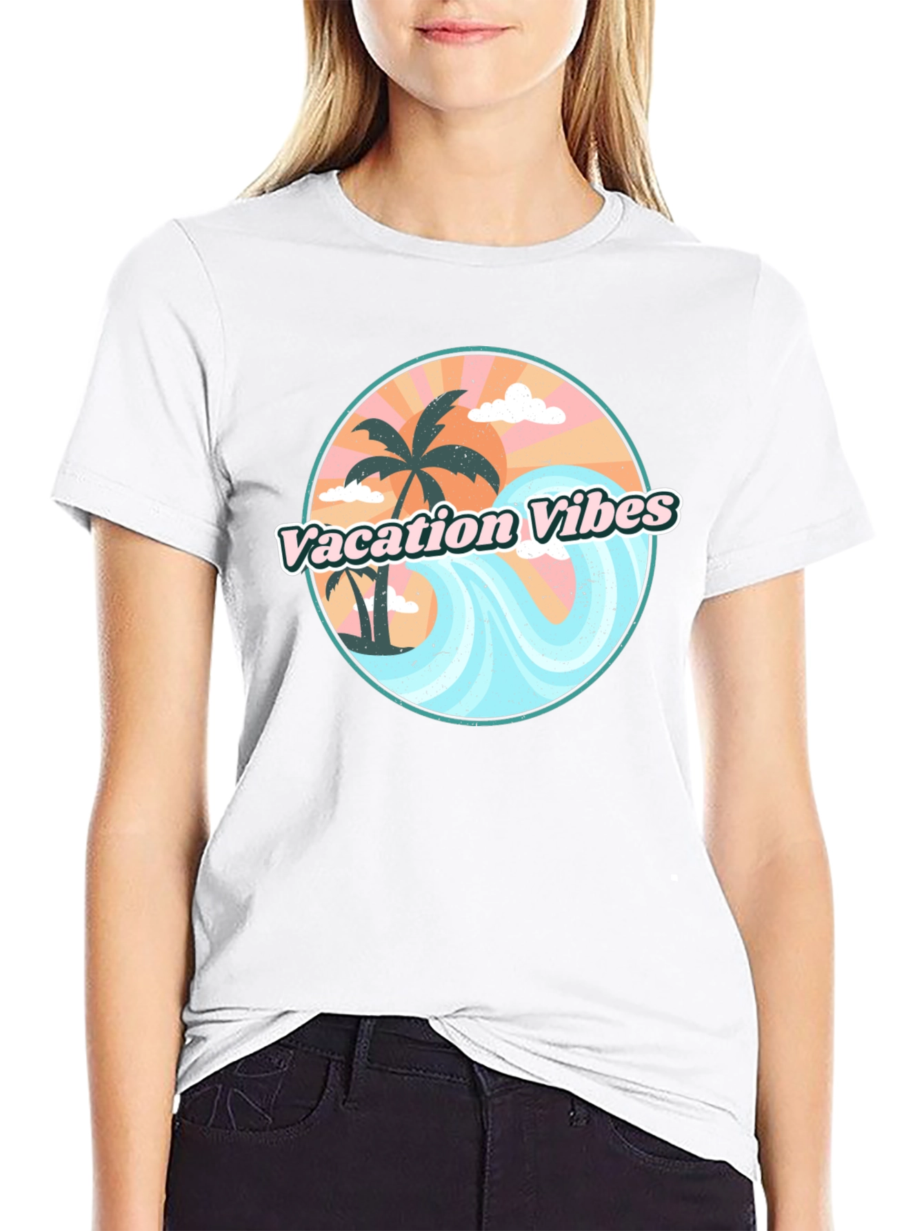 Vacation Vibes Graphic Tee - Mens Black T-Shirt