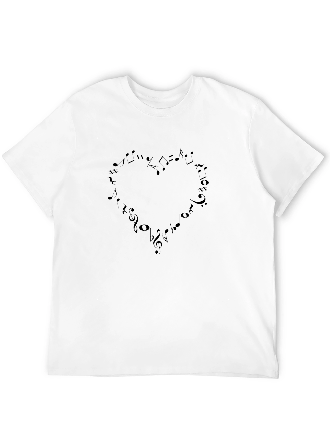 Musical Heartbeat Tee - Stylish Black Graphic T-Shirt