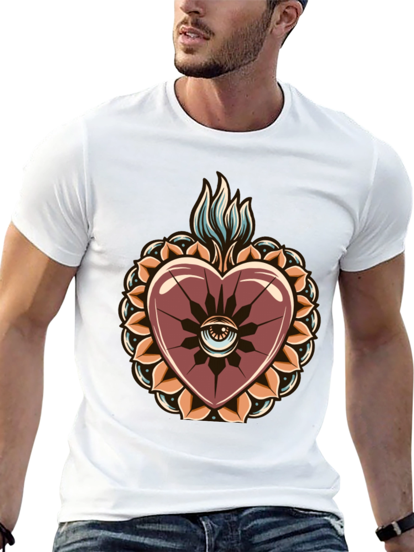 Sacred Heart Graphic Tee - Stylish & Unique
