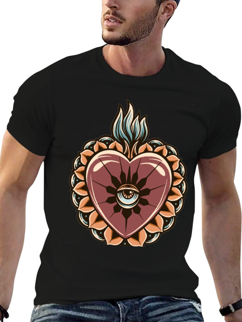 Sacred Heart Graphic Tee - Stylish & Unique