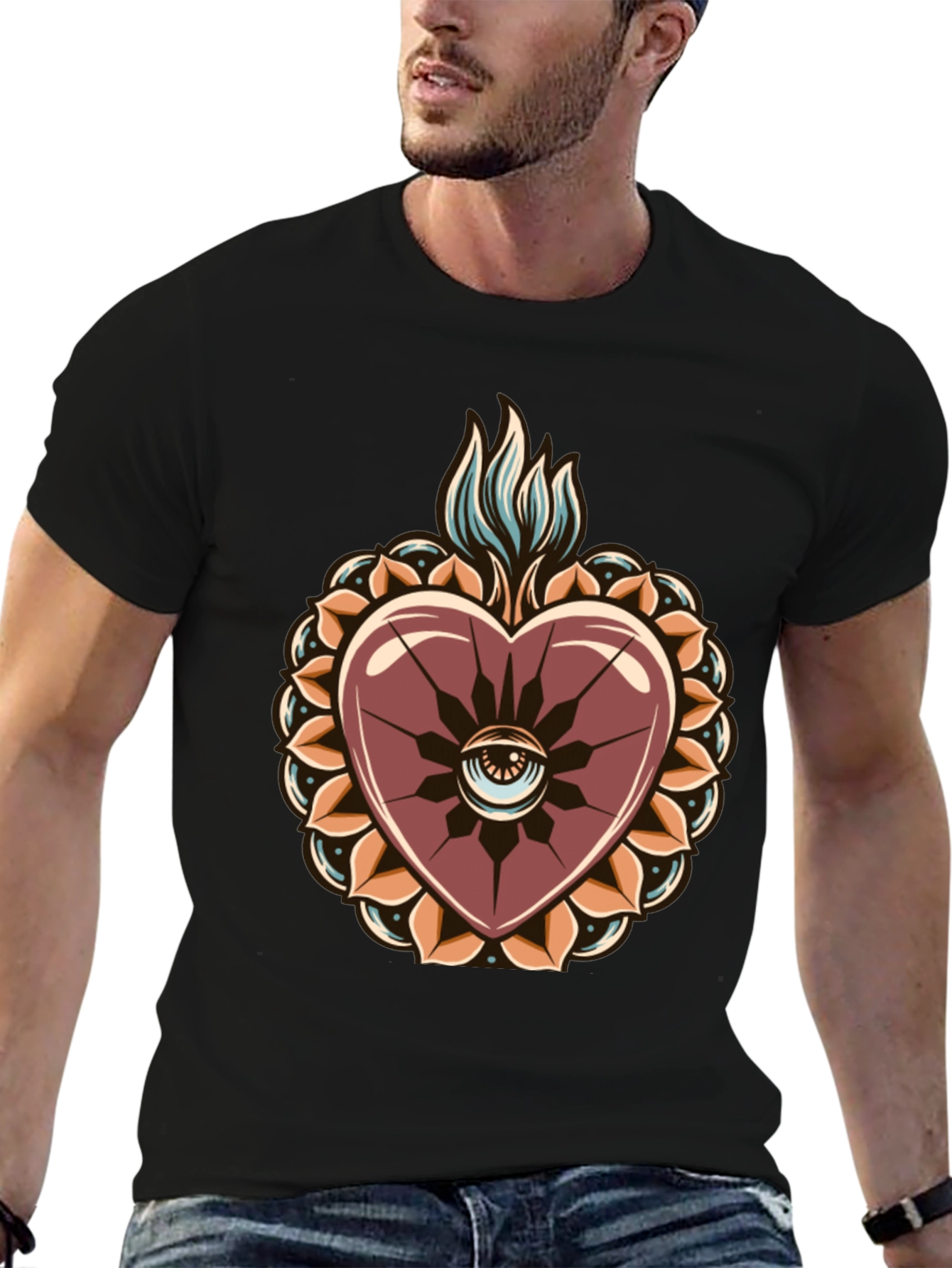 Sacred Heart Graphic Tee - Stylish & Unique